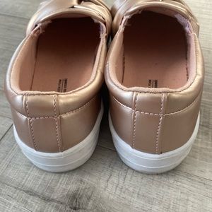 Rose gold slip on shoes